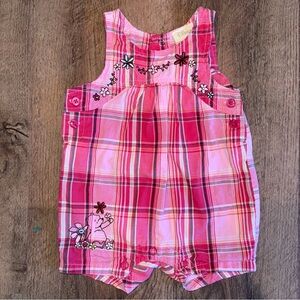 Disney Plaid Shortalls / Onesie